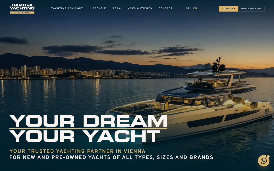 Captiva Yachting — Startseite der von Christopher Rapp umgesetzten Website