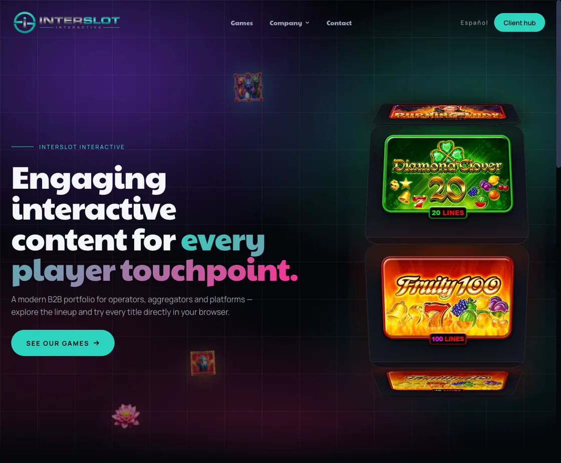 Interslot Interactive — Spiele-Hub · iGaming, Webdesign-Projekt von Christopher Rapp