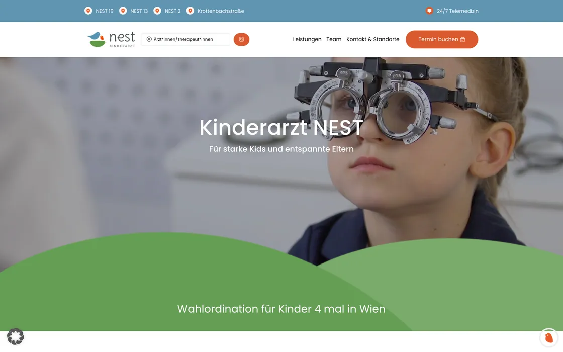 Kinderarzt NEST — Website · Kinderarzt, Webdesign-Projekt von Christopher Rapp