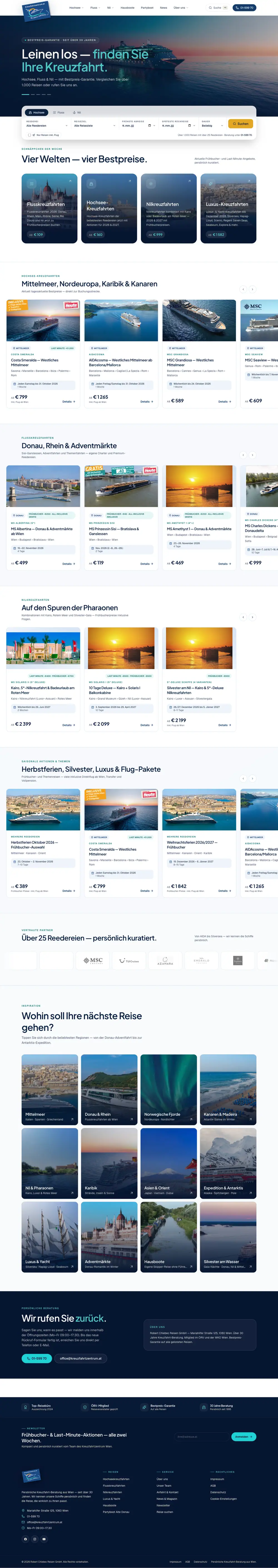Kreuzfahrtzentrum — full landing page built by Christopher Rapp