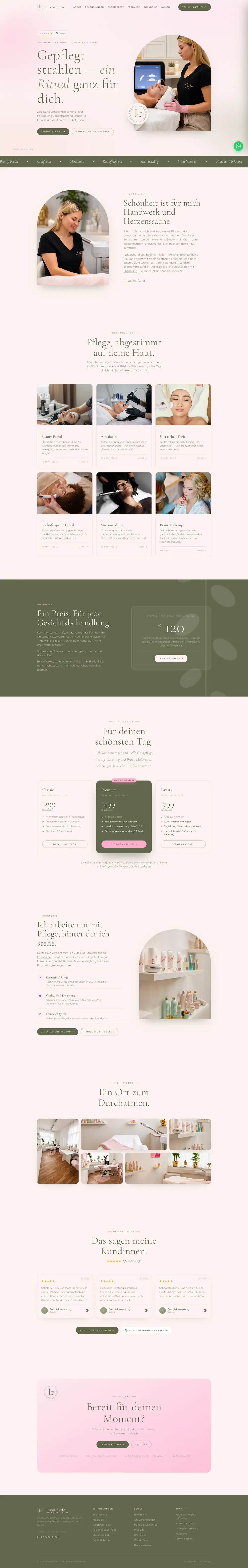 larcosmetic — komplette Landingpage, umgesetzt von Christopher Rapp