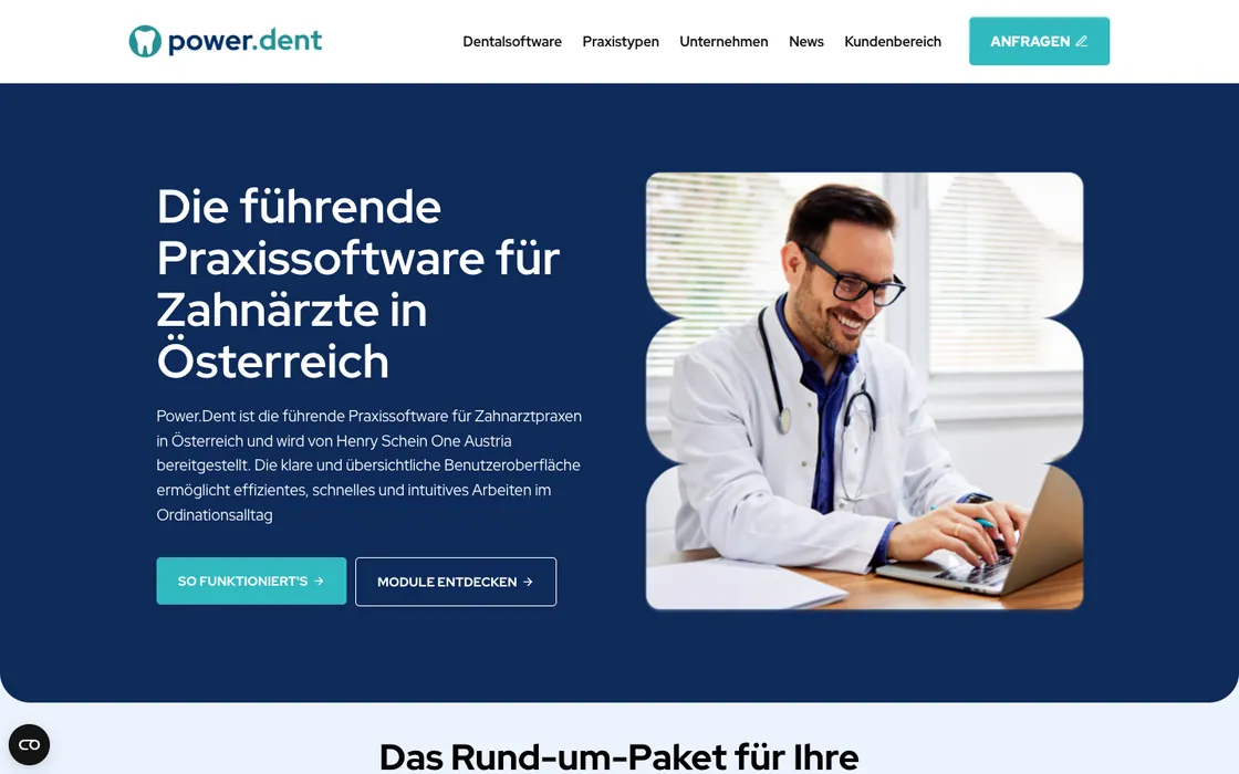 power.dent — Website · Praxissoftware, Webdesign-Projekt von Christopher Rapp