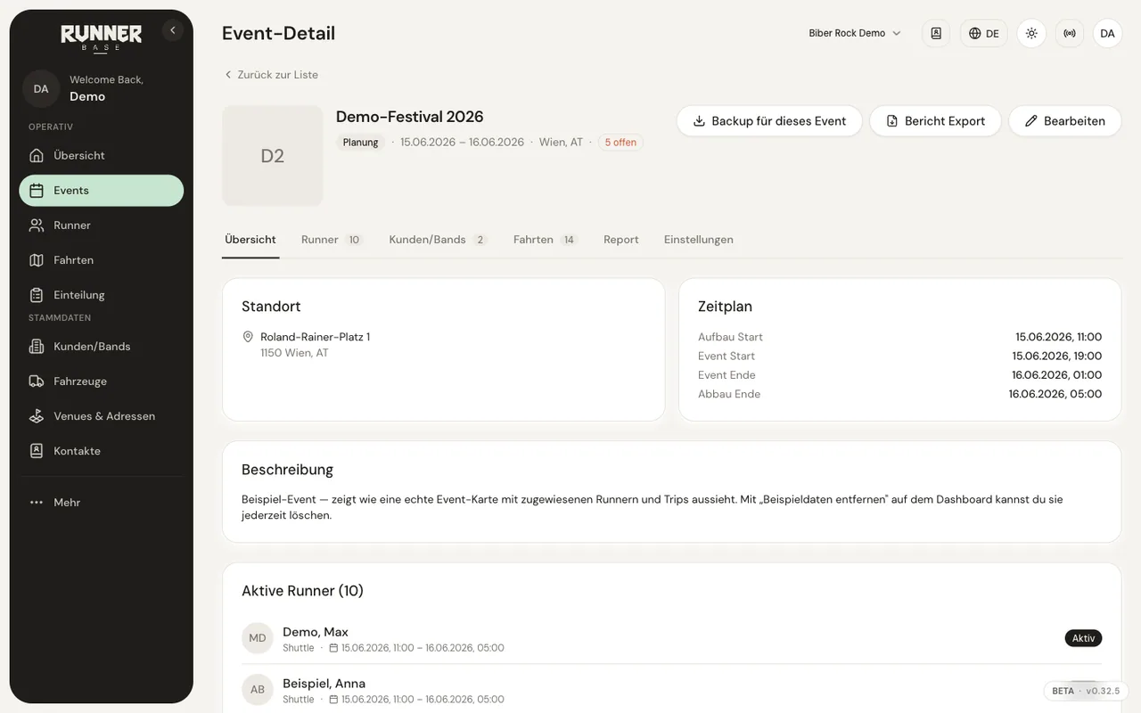 Event-Detail — alle Infos zum Einsatz an einem Ort.
