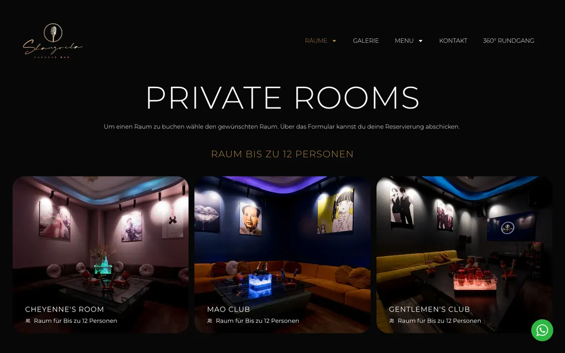 Sieben individuell gestaltete Private Rooms für bis zu 12 Personen.