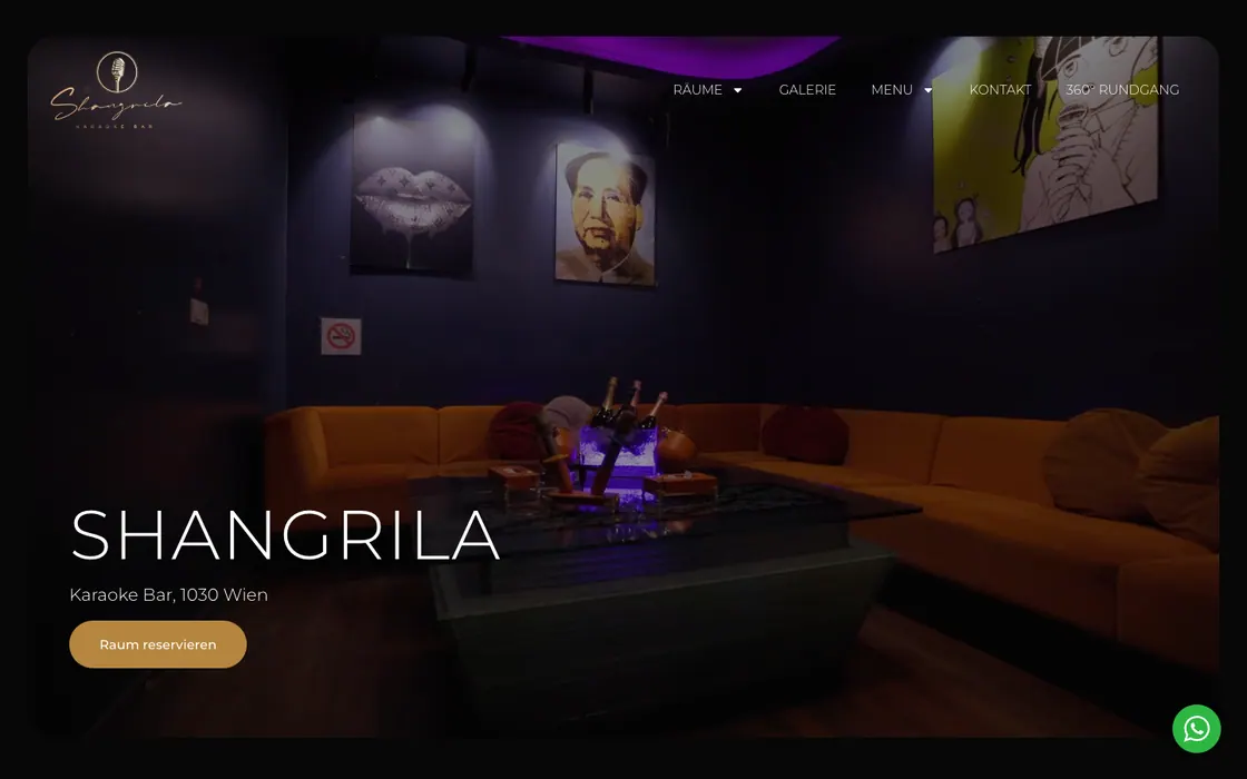 Shangrila — Website · Karaoke-Lounge · Buchungstool, Webdesign-Projekt von Christopher Rapp