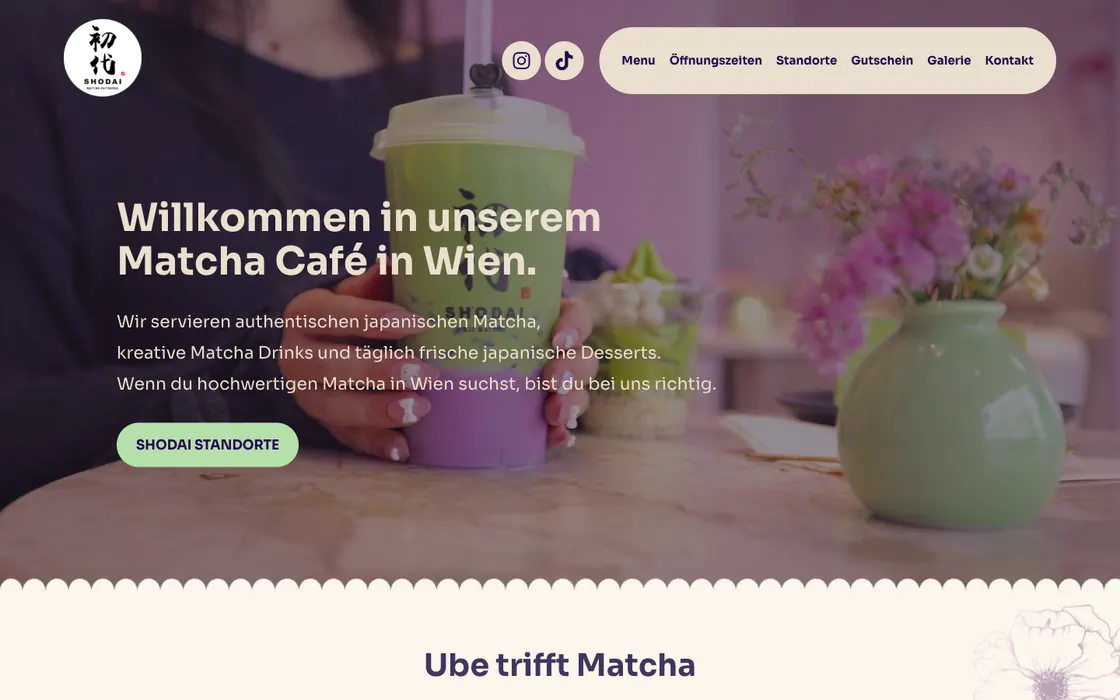 Shodai — Website · Matcha-Café, Webdesign-Projekt von Christopher Rapp