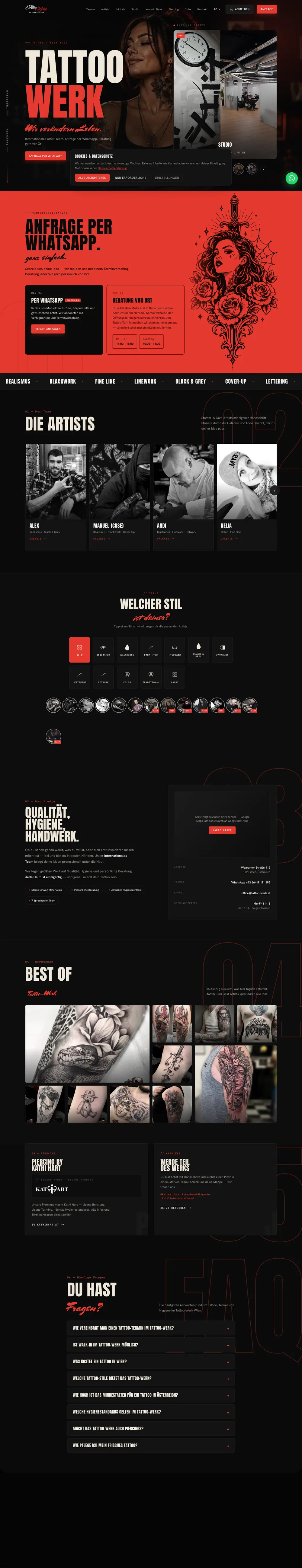 Tattoo-Werk — komplette Landingpage, umgesetzt von Christopher Rapp